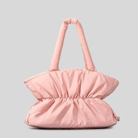 Soft Lightweight And Large Capacity Pleated Drawstring Handbag For Women (Color: Pink)