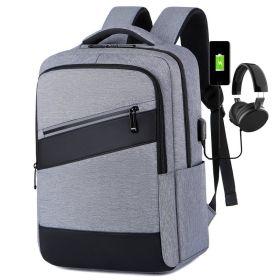 Business Backpack Korean Style Trendy Travel Fashion Simple (Option: Light Gray-Free Size)