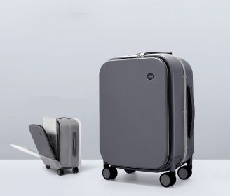 Aluminum Frame Of Suitcase Hard Rim Universal Wheel Trolley Box (Option: Grey-20inch)