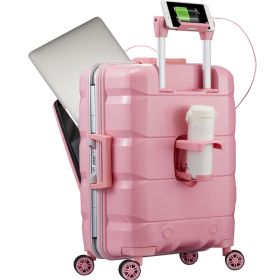 Multifunctional Computer Luggage Aluminum Frame (Option: Pink-24inch)