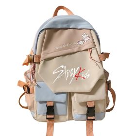 Stitching Contrast Color Double-shoulder Travel Schoolbag (Option: Blue 1-42X31X14cm)