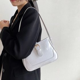 Retro All-in-one Female Texture Single Shoulder Crossbody Bag (Color: White)