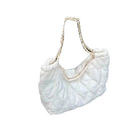 Trendy Fashion Chain Linggetote Bag (Option: White-36x29x14cm)