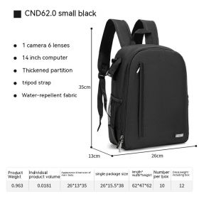 Casual DSLR Camera Bag Solid Color Nylon Camera Bag (Option: Black-Small)