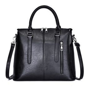 Single Shoulder Diagonal Cross Women's Handbag (Color: Black)