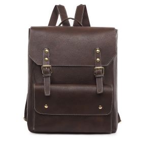 Korean Style Retro Simple Backpack (Color: Brown)