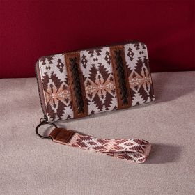 Vintage Cotton And Linen Printed Women's Wallet (Option: PG5001 8 Brown)