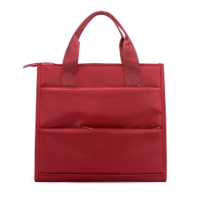 Men's Bags Multi-purpose Office Handbag Fashion Large Capacity Laptop Bag (Color: Wine Red)