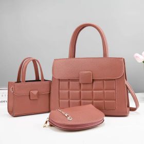 New Commuter Large Capacity Shoulder Bag Three-piece Set Versatile Handbag (Option: Pink-30 √ó 12 √ó 22cm)