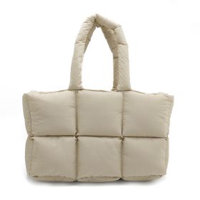 Puff Down Jacket Tote Bag For Women (Color: Khaki)