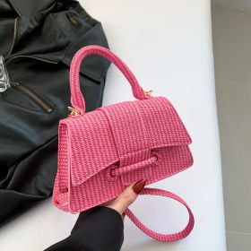 French Fashion Casual Simple Western Style Simple Fashion Shoulder Messenger Bag (Color: Pink)