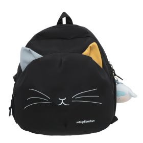 Cartoon Young Girl Cute Sister Backpack (Color: Black)