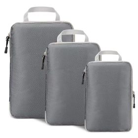 Amazon Home Travel Buggy Bag Compressed Three-piece Storage Bag Stretchable Storage Suit In Stock Supply (Option: Gray-Small Size Single Pack)