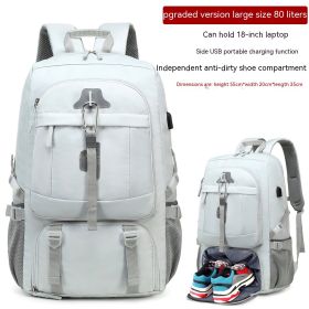 Large Capacity Business Short Trip Men's Backpack Travel (Option: Silver Gray-552035)