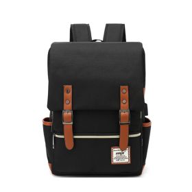 1pc Vintage Nylon Laptop Backpack With USB Charging Port, Slim Tear Resistant Business Backpack For Travel, College, School, Casual Daypack For Men, W (Color: Black-brown)