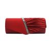 Evening Clutchbag Womens Pleated Crystal-Studded Satin Handbag Party Handbag