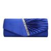 Evening Clutchbag Womens Pleated Crystal-Studded Satin Handbag Party Handbag