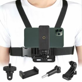 Outdoor Hiking Chest Harness Body Strap Mount Accessories Side Pouch Storage Bag (Color: Black A, Type: Travel Accessories)