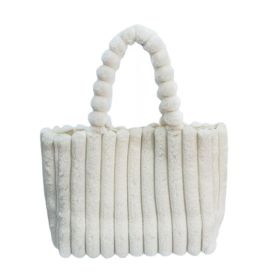 Women's Fashion All-matching Fur Bag (Color: White)