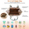 11Pcs Baby Nappy Diaper Bags Set for Mom Dad Mummy Shoulder Bags Multifunctional Diaper Handbags with Food Bag Bottle Bag Diaper Pad Burp Cloth 2 Hook