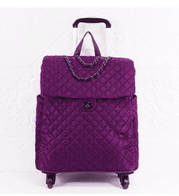 Large Capacity Waterproof Travel Bag Universal Wheel Luggage (Color: Purple)