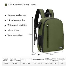 Casual DSLR Camera Bag Solid Color Nylon Camera Bag (Option: Army Green-Small)