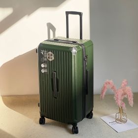 Large-capacity Trolley Case Shock-absorbing Brake Universal Wheel Password Suitcase (Option: Dark green-24inch)