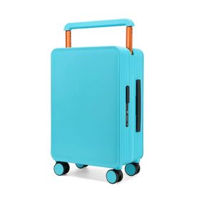 Draw-bar Luggage Wide Good-looking Women's Large Capacity Suitcase (Option: Blue Gift-20 Inch)