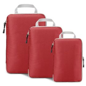 Amazon Home Travel Buggy Bag Compressed Three-piece Storage Bag Stretchable Storage Suit In Stock Supply (Option: Red-Small Size Single Pack)