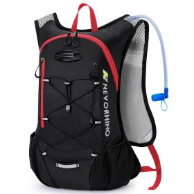 Fashion Portable 2L Water Bag Backpack (Option: Black And Red-Below 20L)